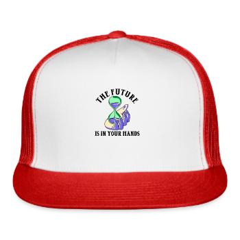 Earth Hour Time Environmentalist Save The Planet - Trucker Hat - white/red - Front