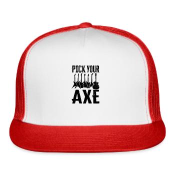 E Guitar Player Electric Guitar Music Pick Your - Trucker Hat - white/red - Front
