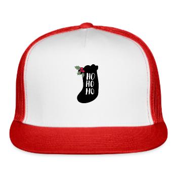 HOHOHO gift sock silhouette christmas - Trucker Hat - white/red - Front