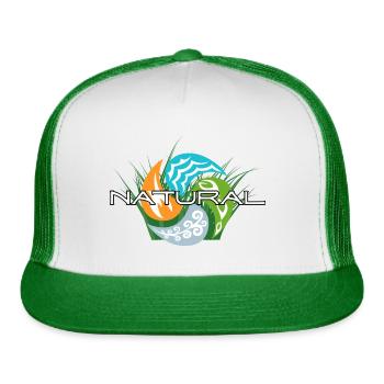 Natural - Trucker Hat - white/kelly green - Front