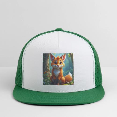 Magical fantasy fox in enchanted forest scene - Trucker Hat