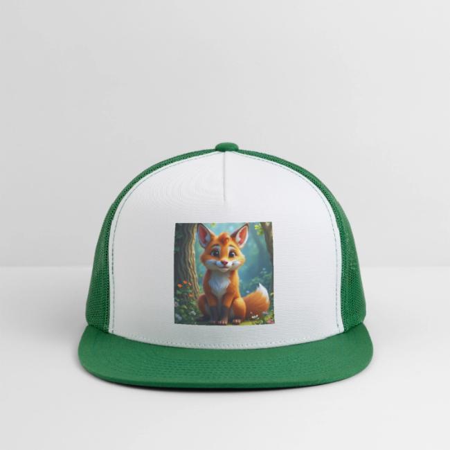 Magical fantasy fox in enchanted forest scene