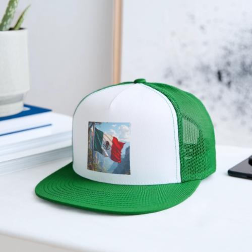 Mexican Flag in Mountain Nature Landscape - Trucker Hat