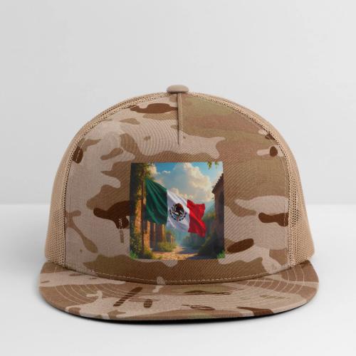 Mexican flag in Magical Town and Nature - Trucker Hat