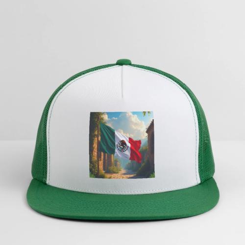 Mexican flag in Magical Town and Nature - Trucker Hat