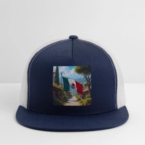 Mexican flag surrounded by nature and magic town - Trucker Hat