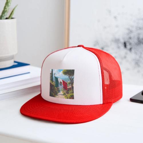 Mexican flag surrounded by nature and magic town - Trucker Hat