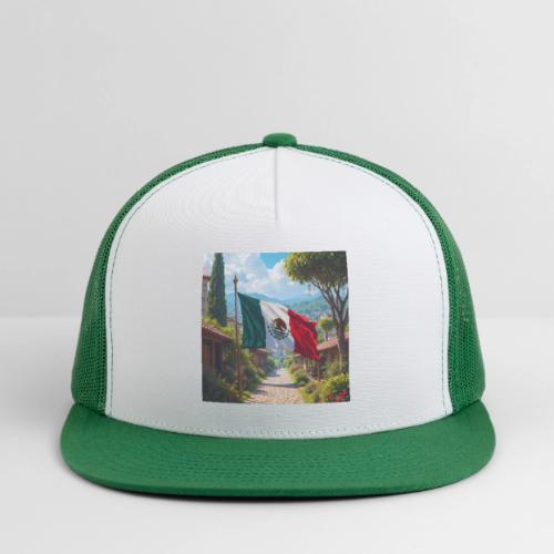 Mexican flag surrounded by nature and magic town - Trucker Hat