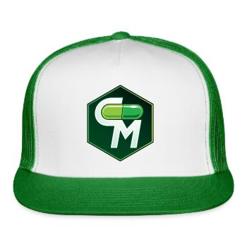 CrackMatrix Pill-Logo - Trucker Hat - white/kelly green - Front