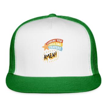 Sending Healing - Trucker Hat - white/kelly green - Front