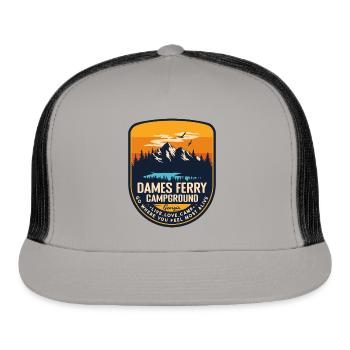 Dames Ferry Campground Georgia GA Camping Hiking - Trucker Hat - gray/black - Front