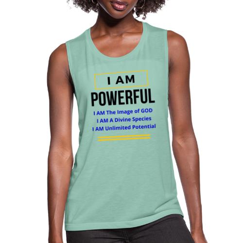 I AM Powerful (Light Colors Collection) - Women's Flowy Muscle Tank by Bella
