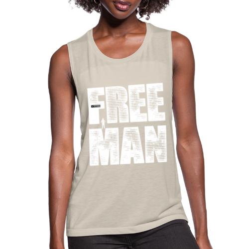 FREE MAN - White Graphic - Women's Flowy Muscle Tank by Bella