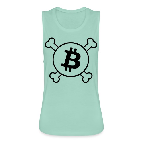 btc pirateflag jolly roger bitcoin pirate flag - Women's Flowy Muscle Tank by Bella