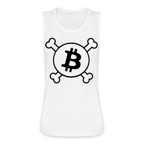 btc pirateflag jolly roger bitcoin pirate flag - Women's Flowy Muscle Tank by Bella
