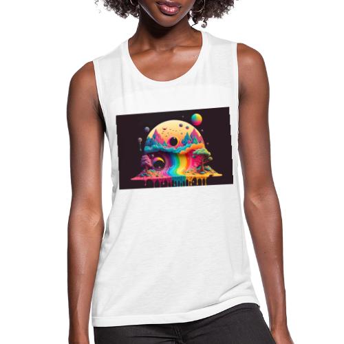 Full Moon Over Rainbow River Falls - Psychedelia - Women's Flowy Muscle Tank by Bella