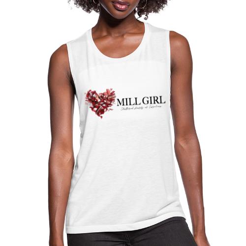 Mill Girl Block Print - Women's Flowy Muscle Tank by Bella