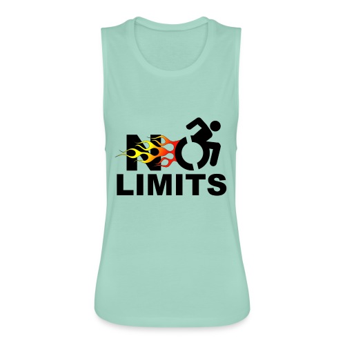 No limits for me with my wheelchair - Women's Flowy Muscle Tank by Bella