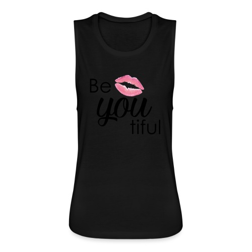 Be-You-Tiful Lip Logo - Women's Flowy Muscle Tank by Bella