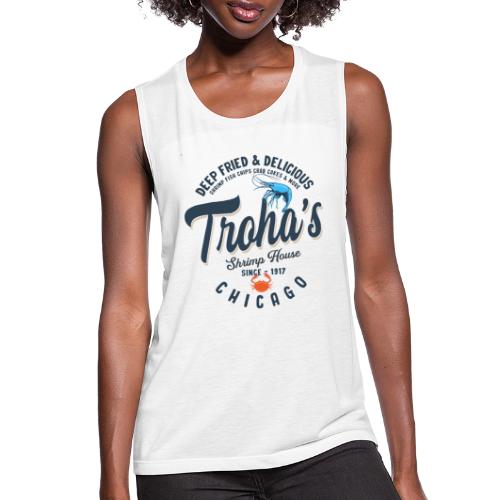Deep Fried & Delicious design light colored shirts - Women's Flowy Muscle Tank by Bella