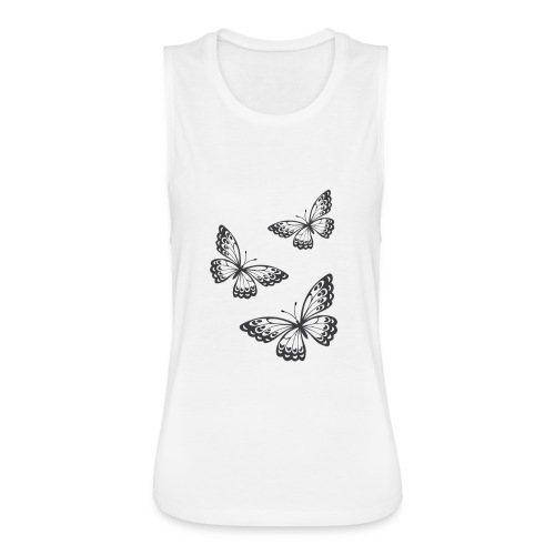 be_you_tiful_grey_white_text - Women's Flowy Muscle Tank by Bella