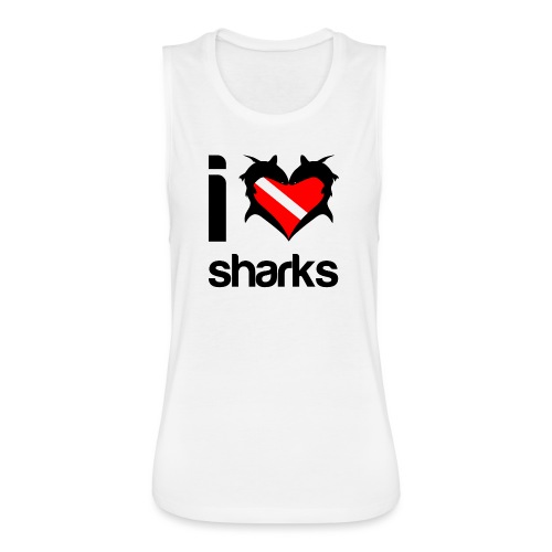 I Love Sharks - Women's Flowy Muscle Tank by Bella