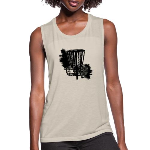 Disc Golf Basket Paint Black Print - Women's Flowy Muscle Tank by Bella
