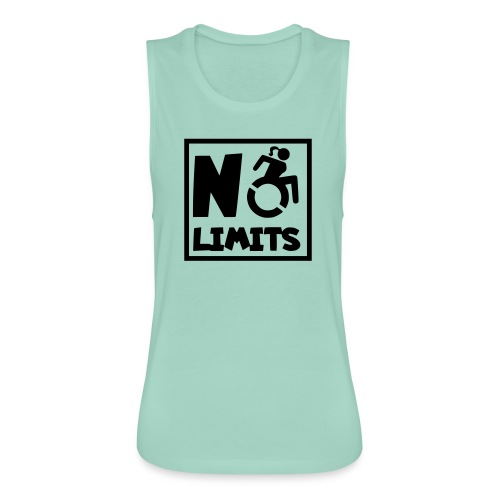 No limits for this female wheelchair user - Women's Flowy Muscle Tank by Bella