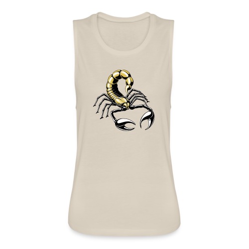 scorpion - gold - yellow - Women's Flowy Muscle Tank by Bella