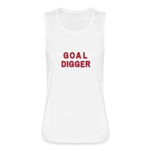 Red Glitter Goal Digger - Women's Flowy Muscle Tank by Bella