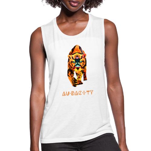 Audacity T shirt Design Orange Letters - Women's Flowy Muscle Tank by Bella