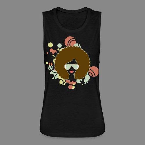 Brown Afro (Abstract) - Women's Flowy Muscle Tank by Bella