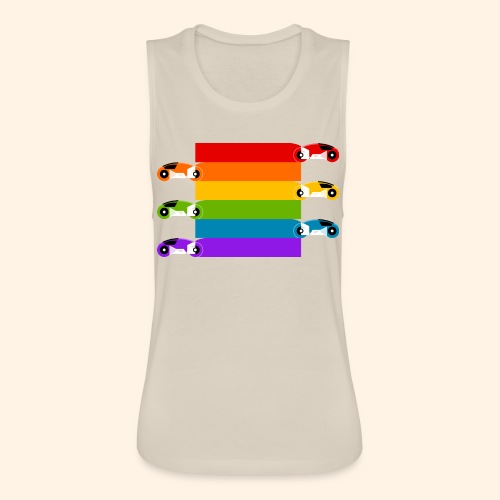 Pride on the Game Grid - Women's Flowy Muscle Tank by Bella