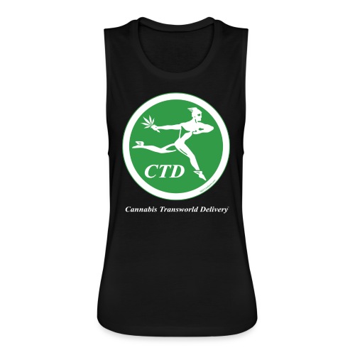Cannabis Transworld Delivery - Green-White - Women's Flowy Muscle Tank by Bella