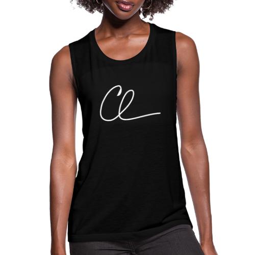 CL Signature (White) - Women's Flowy Muscle Tank by Bella