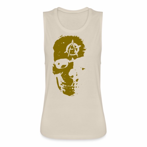 Anarchy Skull Gold Grunge Splatter Dots Gift Ideas - Women's Flowy Muscle Tank by Bella