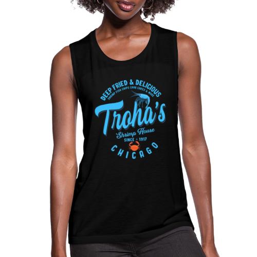 Deep Fried & Delicious Design dark colored shirts - Women's Flowy Muscle Tank by Bella