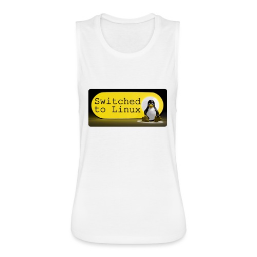 Switched To Linux Logo and White Text - Women's Flowy Muscle Tank by Bella