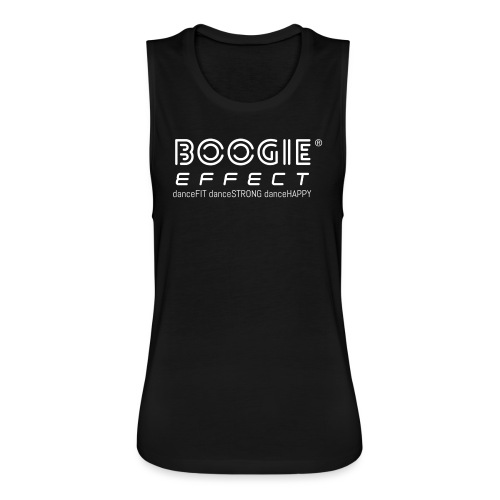 boogie effect fit strong happy logo white - Women's Flowy Muscle Tank by Bella