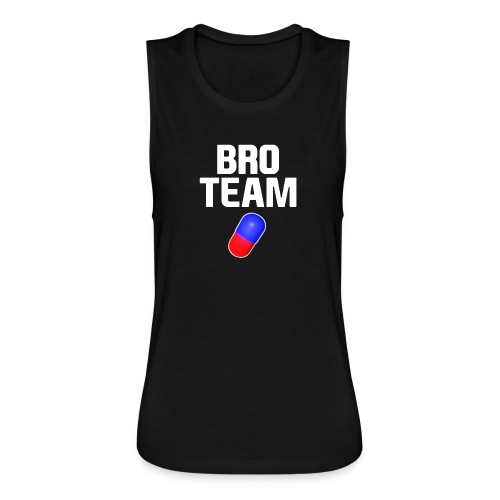Bro Team White Words Logo Women's T-Shirts - Women's Flowy Muscle Tank by Bella