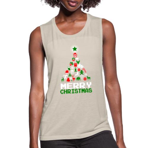 Ornament Merry Christmas Tree - Women's Flowy Muscle Tank by Bella