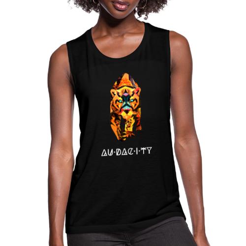 Audacity T shirt Design white letter - Women's Flowy Muscle Tank by Bella