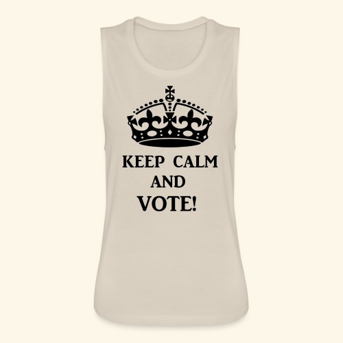 keep calm vote blk - Women's Flowy Muscle Tank by Bella