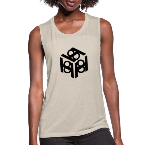 H 8 box logo design - Women's Flowy Muscle Tank by Bella