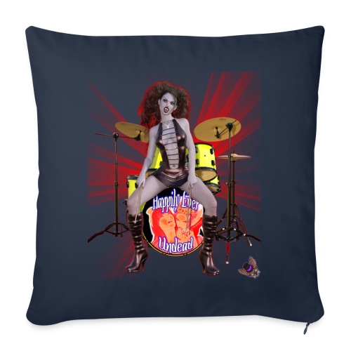Happily Ever Undead: Bella Bloodlust Drummer - Throw Pillow Cover 17.5” x 17.5”