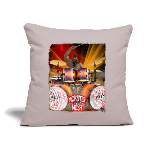 Monster Mosh Wolfman Drummer - Throw Pillow Cover 17.5” x 17.5”