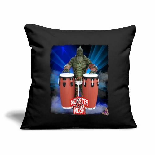 Monster Mosh Creature Conga Player - Throw Pillow Cover 17.5” x 17.5”