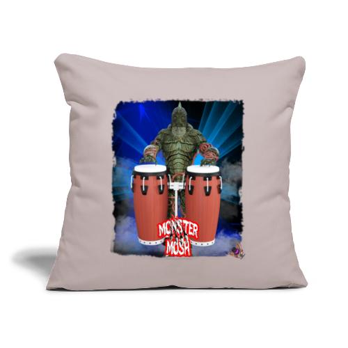 Monster Mosh Creature Conga Player - Throw Pillow Cover 17.5” x 17.5”