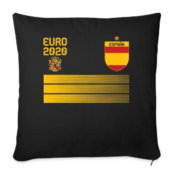 Spain Football Jersey 2020 Espana Soccer - Throw Pillow Cover 17.5” x 17.5” - black - Front