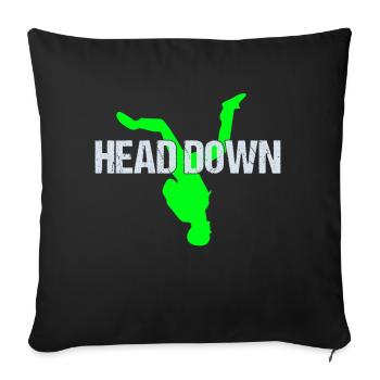 Skydive parachutist, parachute skydiver gift - Throw Pillow Cover 17.5” x 17.5” - black - Front